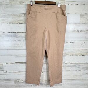 Chicos Perfect Stretch Womens Pull On Ankle Pants Size 2/US 12 Sand Tan Beige